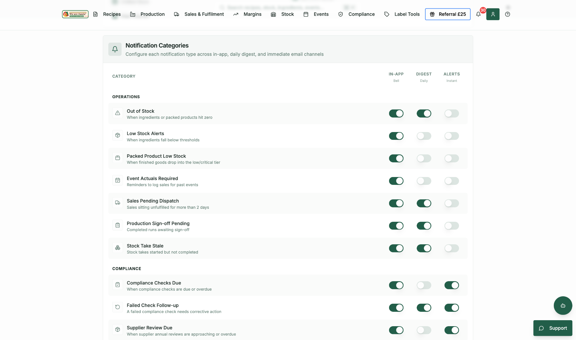 Notification Batching BatchBoost - Food Production Management Software | Recipe Costing ...